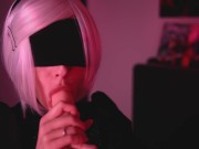 Nier Automata 2B cosplay - hot 18 yo teen cosplayer anal & Ahegao 12/16