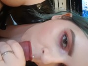 Alt Girl Doing Breath Play & Deepthroating Blowjob In Latex Dress 10/16