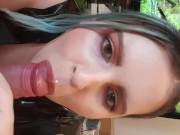 Alt Girl Doing Breath Play & Deepthroating Blowjob In Latex Dress 12/16