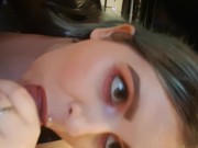 Alt Girl Doing Breath Play & Deepthroating Blowjob In Latex Dress 3/16