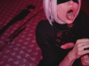Cosplay Blowjob Sloppy Suck BBC with 2B 15/16