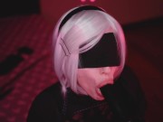 Cosplay Blowjob Sloppy Suck BBC with 2B 16/16
