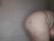 bbw spreads her ass to show you tight asshole as you spy on her in shower 6/16