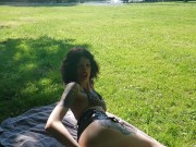 Lucy Ravenblood self fisting in a public park 13/16