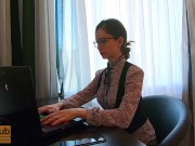 Office masturbation naked ass in skirt - CatherineRain 1/16