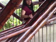 Colombiana mamando y cogiendo en bosque publico 