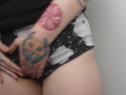 SEXY TATTOOED CHICK W/ FAT ASS IN GIVES JERK OFF INSTRUCTIONS JOI 4/16