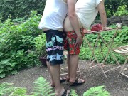 outdoor quickie - standing doggystyle in the garden 2/16