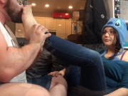 Nerdy Teen in Glasses Stinky Sock Removal, Foot Worship & BJ 6/16