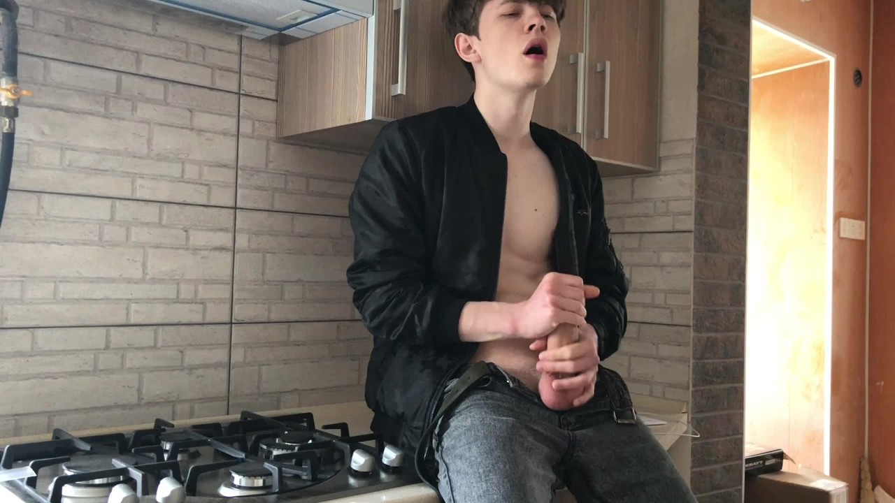 Cute Teen School Boy Jerking Off In His Room After Classes