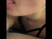 Choking and Spanking til I cum hard, red ass riding cock, HUGE facial 8/16