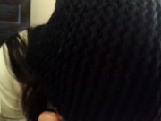 Naughty sucking girlfriend with the family in the living room 12/16