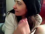 Naughty sucking girlfriend with the family in the living room 5/16