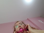 ball gag tease from bbw submissive fat piggy 8/16
