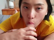 June Liu / SpicyGum - Morning Blowjob by Cute Asian Student (刘玥) 1/16