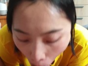 June Liu / SpicyGum - Morning Blowjob by Cute Asian Student (刘玥) 7/16