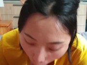 June Liu / SpicyGum - Morning Blowjob by Cute Asian Student (刘玥) 8/16