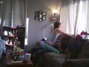 Hotwife rides cock on couch