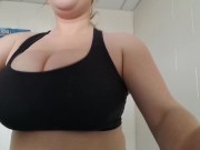 Amateur Gym Slut Bouncing and Flashing on Treadmill 13/16