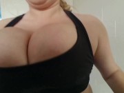 Amateur Gym Slut Bouncing and Flashing on Treadmill 16/16