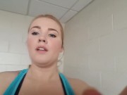 Amateur Gym Slut Bouncing and Flashing on Treadmill 6/16
