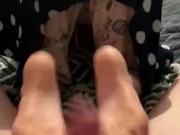 GF Reverse Footjob Ends In Cum Covered Soles 3/16