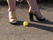 Feet trampled the ball as if it were your balls! Crush fetish. 2/16