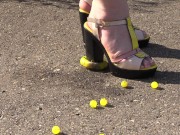 Feet trampled the ball as if it were your balls! Crush fetish. 8/16