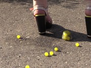 Feet trampled the ball as if it were your balls! Crush fetish. 9/16