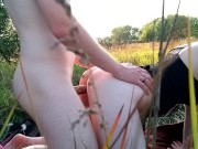 Redhead school girl couldnt stand it and fucked her friend on picnic 4/16