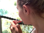 My first public blowjob - almost caught with cum on my face (Eva Elfie) 16/16