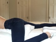 PILLOW HUMPING IN HER TIGHT JEANS 3/16