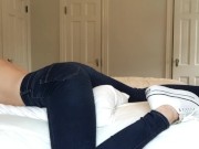 PILLOW HUMPING IN HER TIGHT JEANS 8/16