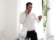 Brunette petite Monica Wild giving a rimjob and get fucked 2/16