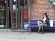 Flashing stockings line with mini skirt by sexy Jeny Smith 2/16