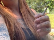 Horny Redhead Seductively Smokes 10/16