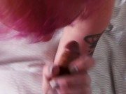 Curvy Tgirl Sucks A Lot of Cock - Kelly Quell TS Cumshot Compilation Video 7/16