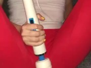 Small blonde teen slut squirts in her yoga pants 3/16