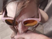 His big cock fucked me hard in my mouth and cums on my face 13/16