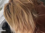 public dark beach fuck with big ass blonde teen creampie and blowjob 12/16