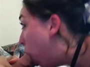 Cum in mouth for this little cutie slobbering wet 3/16