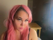 AMATEUR GIRL WITH HUGE NATURAL TITS GIVES A BLOWJOB AND SWALLOWS CUM 16/16