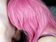 AMATEUR GIRL WITH HUGE NATURAL TITS GIVES A BLOWJOB AND SWALLOWS CUM 9/16