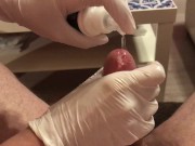 Step daughter gives dad sloppy handjob in doctor latex gloves 8/16