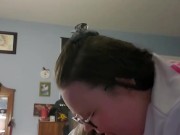 My neighbor cums in my mouth BBW glasses blowjob 13/16