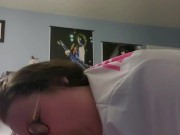 My neighbor cums in my mouth BBW glasses blowjob 9/16