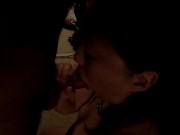 Asian girl sucks cock and swallows cum 10/16