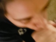 Sexy blowjob from my 19 year old girlfriend, mouth fucking, slo mo facial. 14/16