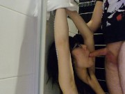 Submissive Nerdy Asian Teen Bound Rough Deepthroat Blowjob 10/16