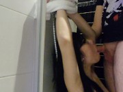 Submissive Nerdy Asian Teen Bound Rough Deepthroat Blowjob 14/16